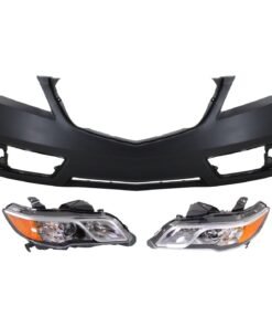 New Bumper Cover, Headlights kit 3 PC halogen for 2013-2015 Acura RDX