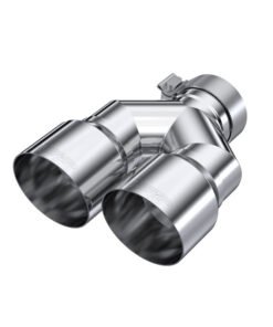 MBRP 3in ID / Dual 4in OD Out Staggered L 9.87in / R 9.37in Single Wall T304 SS Univ Exhaust Tip