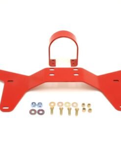 BMR 05-14 S197 Mustang Rear Tunnel Brace w/ Rear Driveshaft Safety Loop - Red