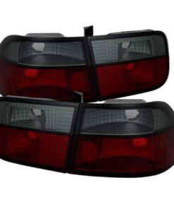 Spyder 5076557 Red Smoke Crystal Tail Lights for 1996-2000 Honda Civic 2 Door