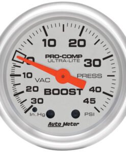 Autometer Ultra-Lite 52mm 30 IN HG/45 PSI Mechanical Boost/Vacuum Gauge