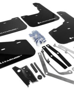 Rally Armor 13+ Ford Fiesta ST Black Mud Flap w/ White Logo