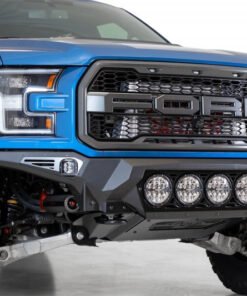 Addictive Desert Designs 17-20 Ford F-150 Raptor Bomber Front Bumper w/ 4 Rigid 360 6in Round Mounts