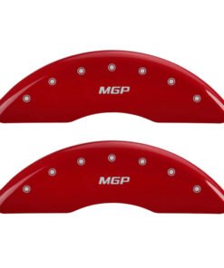MGP 4 Caliper Covers Engraved Front & Rear MGP Red finish silver ch