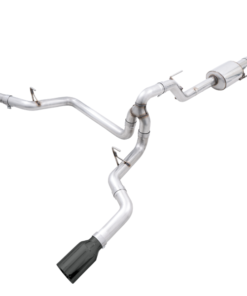 AWE 0FG 21+ Ford F150 Dual Split Rear Cat-Back Exhaust- 5in Diamond Black Tips