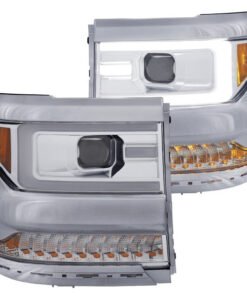 Anzo 111374 Chrome Amber Projector Headlights for 2016-2018 Chevy Silverado 1500