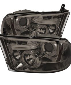 Spyder Dodge Ram 1500 09-14 10-14 Projector Headlights Halogen- LED Halo LED- Smke PRO-YD-DR09-HL-SM