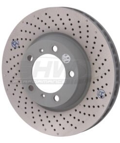 SHW 2012 Porsche 911 Carrera 4 GTS 3.8L w/o Ceramic Brake Right Front Drilled-Dimpled MB Brake Rotor