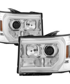 Spyder GMC Sierra 1500/2500/3500 07-13 V2 Projector Headlights - Chrome PRO-YD-GS07V2-LBDRL-C