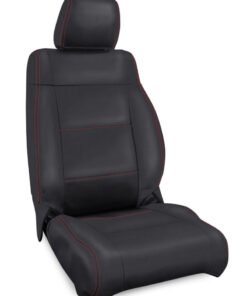 PRP 11-12 Jeep Wrangler JK Front Seat Covers/2 door or 4 door (Pair) - Black with Red Stitching