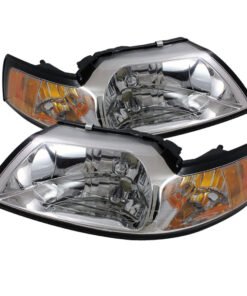 Xtune Ford MUStang 99-04 Amber Crystal Headlights Chrome HD-JH-FM99-AM-C