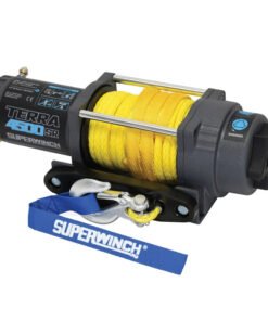 Superwinch 4500 LBS 12V DC 1/4in x 50ft Synthetic Rope Terra 4500SR Winch - Gray Wrinkle