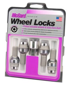McGard Wheel Lock Bolt Set - 4pk. (Radius Seat) M14X1.5 / 17mm Hex / 28.2mm Shank Length - Chrome
