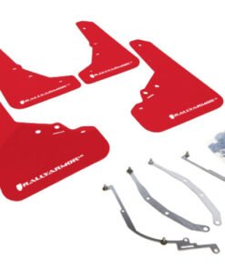 Rally Armor 12+ Fiat 500 (Pop/Sport/Lounge/Abarth) Red Mud Flap w/ White Logo