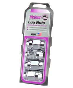 McGard Hex Lug Nut (Cone Seat Bulge Style) M14X1.5 / 22mm Hex / 1.945in. Length (4-Pack) - Chrome