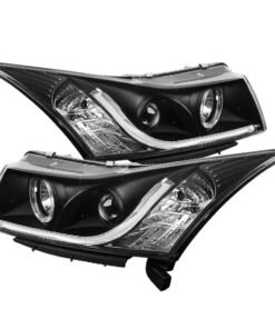 Spyder Chevy Cruze 11-14 Projector Headlights Light Tube DRL Blk PRO-YD-CCRZ11-LTDRL-BK