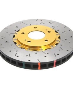 DBA 04-07 STi/2017 BRZ w/Perf. Pkg. 10 Hole Front Drilled/Slotted 5000 Series 2 Pc Rotor w/Gold Hat