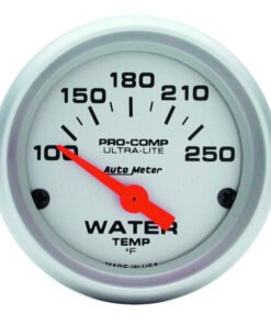 Autometer Ultra-Lite 52mm 100-250 Deg F Short Sweep ElectricWater Temp Gauge