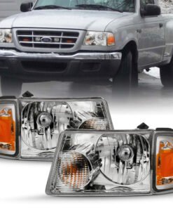 ANZO 2001-2011 Ford Ranger Crystal Headlight Chrome w/Corner Lights (OE Replacement)