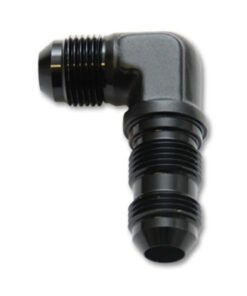 Vibrant -3AN Bulkhead Adapter 90 Degree Elbow Fitting - Anodized Black Only