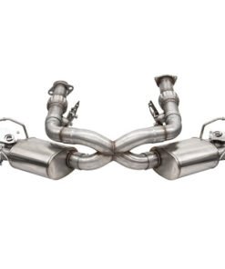 Corsa 2020 Corvette C8 3in Valved Cat-Back 4.5in Blk Quad Tips Fits Factory Perf Exhaust Deletes AFM