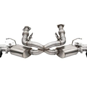 Corsa 2020 Corvette C8 3in Valved Cat-Back 4.5in Blk Quad Tips Fits Factory Perf Exhaust Deletes AFM
