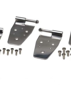 Kentrol 97-06 Jeep Wrangler TJ Door Hinge Set 4 Pieces - Polished Silver