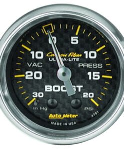 Autometer Carbon Fiber 52mm 20 PSI Mechanical Boost Gauge
