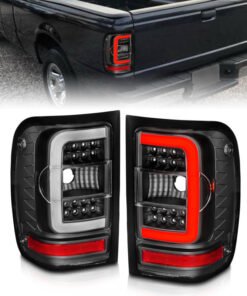ANZO 2001-2011 Ford  Ranger LED Tail Lights w/ Light Bar Black Housing Clear Lens