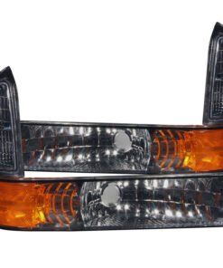 ANZO 2000-2004 Ford Excursion Euro Parking Lights Smoke w/ Amber Reflector