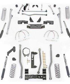 Rubicon Express 4.5" Extreme Duty Long Arm Front Radius Rear 3 Link Lift Kit with Mono-Tube Shocks for 2007-2017 Jeep Wrangler Unlimited JK