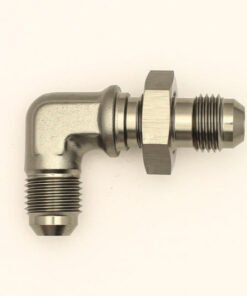 DeatschWerks 6AN Male Flare To 6AN Male Flare Bulkhead Adapter 90-Degree (Incl. Nut)