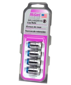 McGard SplineDrive Lug Nut (Cone Seat) M12X1.5 / 1.24in. Length (4-Pack) - Blue Cap (Req. Tool)