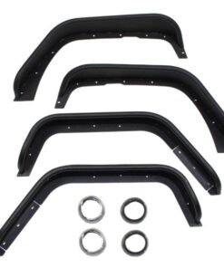 Fishbone Offroad 07-18 Jeep Wrangler Front/Rear Tube Fenders - Aluminum Blk Txtrd Pwdrcoat(Set Of 4)