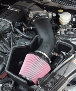 JLT 15-17 Ford Mustang GT (w/Roush/VMP Supercharger) Blk Tex CAI Kit w/Red Filter - Tune Req