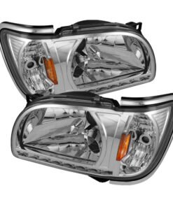 Xtune Toyota Tacoma 01-04 1 Piece w/ Chrome Trim Corner Crystal Headlights HD-ON-TT01-1PC-LED-CC-C