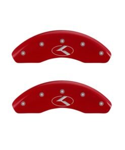 MGP 4 Caliper Covers Engraved Front & Rear Circle K/Kia Red finish silver ch