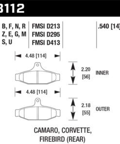 Hawk 1990-1990 Chevy Camaro Iroc-Z (w/Heavy Duty Brakes) HPS 5.0 Rear Brake Pads