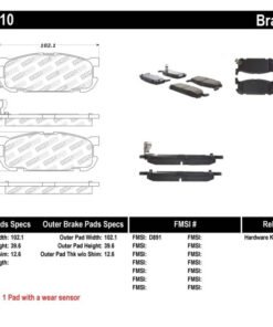 StopTech Performance 01-05 Miata w/ Sport Suspension Rear Brake Pads D891