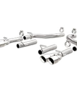 MagnaFlow Axle-Back, SS, 2.5in, Quad Split Rear 3.5in Tip 2015 Dodge Challenger 3.6L V6