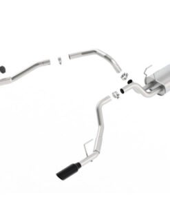 Borla 09-17 Ram 1500 5.7L V8 5in Single Tip Black Chrome Cat-Back Touring Exhaust Through Bumper
