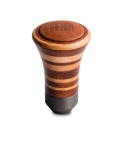 Momo Trofeo Heritage Shift Knob - Tall Wood, Layered Mahogany and Beechwood, Leather Insert Top