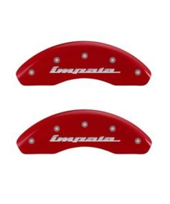 MGP 4 Caliper Covers Engraved Front & Rear Impala Red finish silver ch
