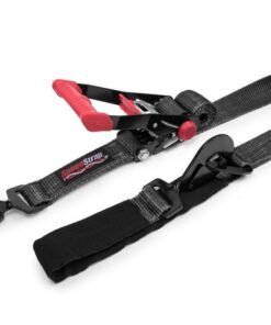 SpeedStrap 2In x 8Ft Ratchet Tie Down w/ Twisted Snap Hooks & Axle Strap Combo - Black