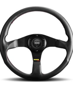 Momo Tuner Steering Wheel 350 mm - Black Leather/Red Stitch/Black Spokes