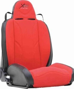 Smittybilt XRC Suspension Right Side Seat for 1976-2006 Jeep CJ7/ CJ8 Scrambler/ Wrangler TJ/ YJ - Red on Black