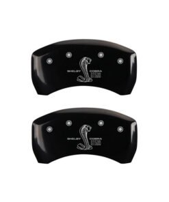 MGP Rear set 2 Caliper Covers Engraved Rear GT500 Shelby & Cobra Black finish silver ch