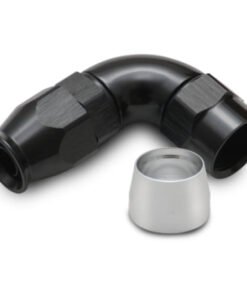 Vibrant Aluminum 90 Degree One Piece Hose End for PTFE Lined Hose (Size -10AN)
