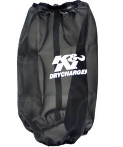 K&N 6.625in Base ID / 5.25in Top ID / 9.5in H Round Tapered Black DryCharger Air Filter Wrap