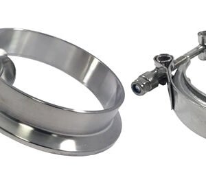Torque Solution Stainless Steel V-Band Clamp & Flange Kit - 3in (76mm)
